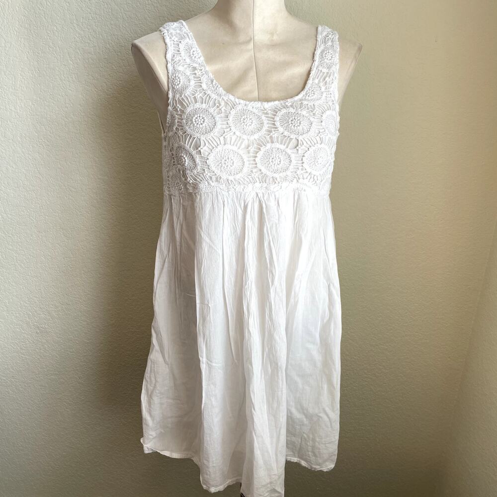 Cute Options white lightweight cotton swim cover up dress Womens Small